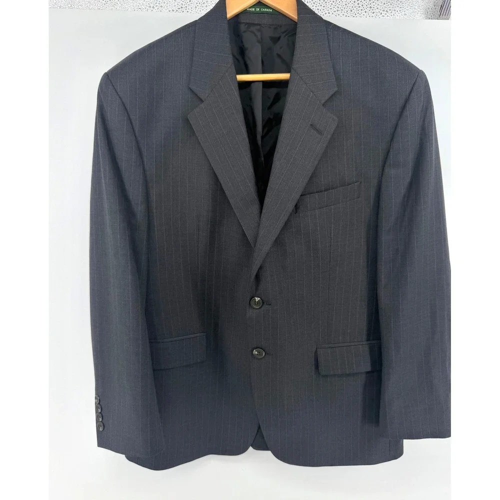 Lauren Ralph Lauren Mens 42S Pinstripe Blazer Gray 100% Wool Suit Jacket Canada
